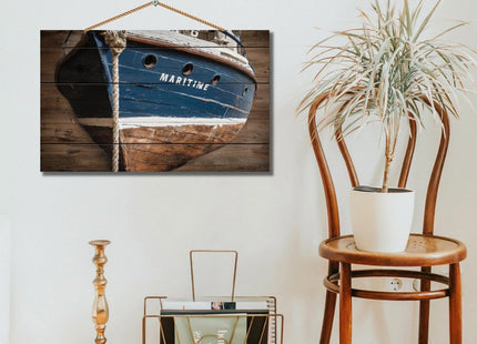 Personalized Custom Wooden Wall Art - Nautical Boat Oil Painting Style Sign for Home Decor - Handcrafted Shiplap Wood Plaque for Living Room Bedroom Office Unique Gift(Style D)