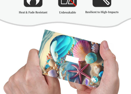 Beach Starfish Seashell Nautical Custom 1 Gang Light Switch Cover Decorative Single Toggle Wall Plate Switchcovers Electrical Switchplate Home Decor for Bathroom Living Room Bedroom Decorate