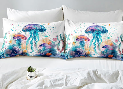 Feelyou Jellyfish Ocean Comforter Cover Set Breathable Full