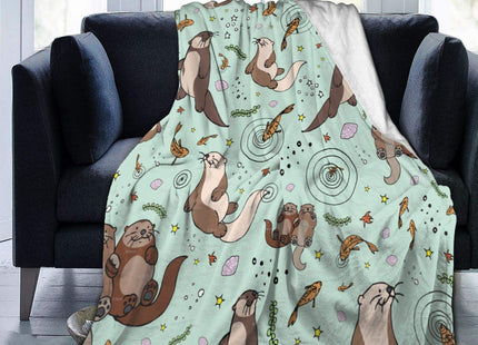 Carwayii Otter Blanket Sea Otter Gifts for Women Men Kids Plush Throws