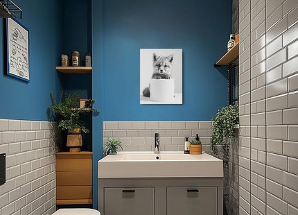 TBT Funny Fox Canvas Wall Art, Fox with Toilet Paper Wall Decor