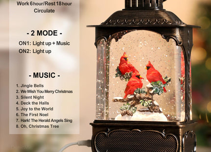 DenicMic Cardinal Snow Globe Lantern Christmas Decorations Indoor