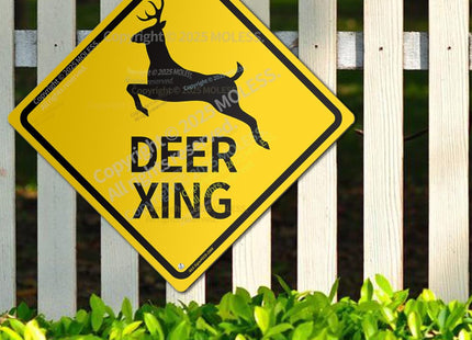 MOLESS 12x12″ Deer Crossing Sign, Deer Xing Road Sign Decor, 2308