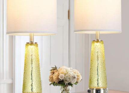26" Tall Coastal Table Lamps for Living Room, Bedside Lamp for Nightstand