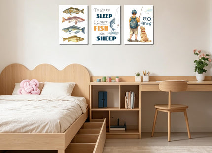 HQQUCC Fishing Canvas Wall Art, 3 Piece, 12x16 Inch