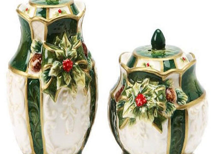 Cosmos Emerald Holiday Holly Salt & Pepper Set
