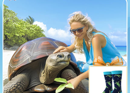 HAPPYPOP Turtle Gifts for Women Men - Funny Sea Turtle Socks Animal Gifts Unisex