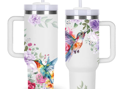 momocici 40oz Hummingbird Tumbler with Handle Gifts for Women.Hummingbird Lover Cups Tumbler Gifts for Women.40 oz Birthday Christmas Hummingbird Cup Tumblers for hummingbird lover.
