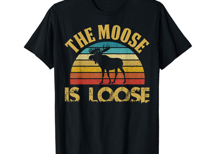 Retro Vintage Moose is Loose Funny Moose Lover Gift T-Shirt Small