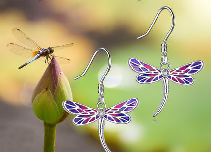 Dragonfly Dangle Earrings for Women Drop Earrings 925 Sterling Silver Dragonfly Jewelry Gifts for Mom Daughter (dragonfly earrings 3)