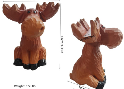Alaiaiden Moose Decor Family Figurine, Moose Eyeglass Holder Stand