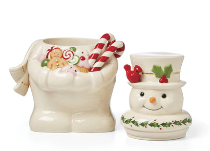 Lenox Happy Holly Days Christmas Snowman Cookie Jar