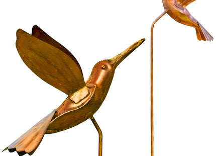 Ancient Graffiti Flamed Copper Hummingbird Garden Ornament