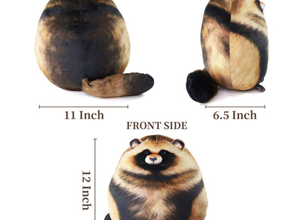 Sew Butiful Soft Raccoon Plush Pillow, 12" Raccoon Stuffed Animal