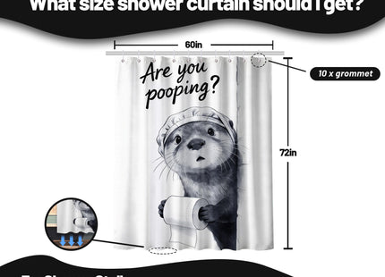 puuiui Funny Otter Shower Curtain Unique, 60x72 Inchs