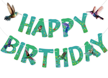 Hummingbird Birthday Banner, Bird Theme Party Decor