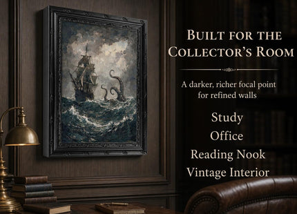 Yuantulan Vintage Gothic Nautical Octopus Framed Wall Art