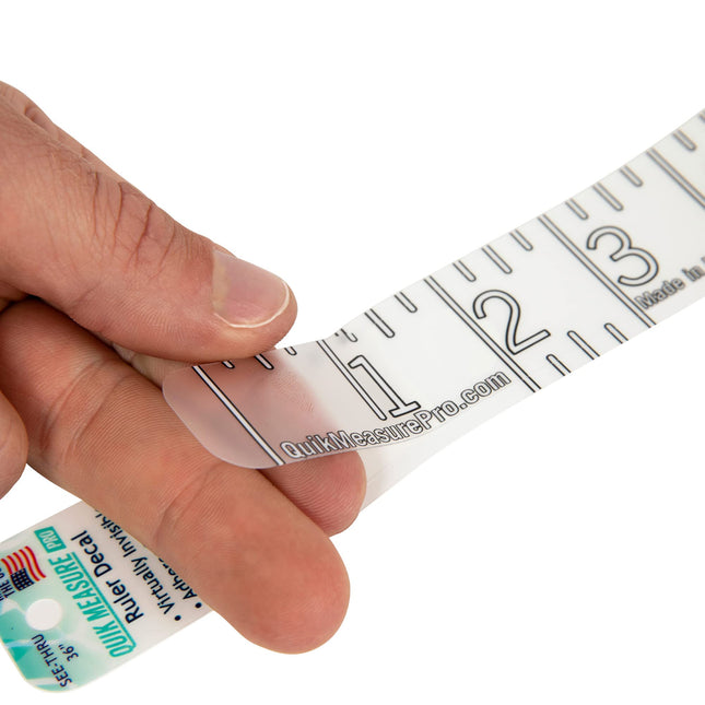 36" Fish Measuring Ruler Sticker | Transparent Waterproof Decal Tape | Made in USA | Large Bold Easy Read Markings | Boat, Kayak, Net, Cooler, Table Compatible | Marine Grade Adhesive | Easy Install