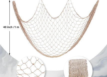 Ecjiuyi 2 Pack Nautical Mermaid Decorative Fishing Net 80x40inch
