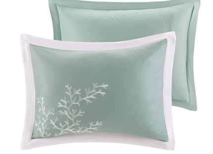 Harbor House 100% Cotton Duvet Cover, Jacquard Coastal Coral Duvet Cover Set – Light Weight Bed Comforter Covers, Coastline Blue King/Cal King (106"x90") 3 Piece