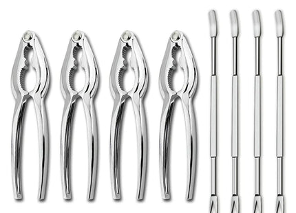 Crab Leg Crackers and Picks, Set of 4 Easy-to-Use Lobster Crackers & Stainless Steel Lobster Picks, Crab Crackers and Tools, Seafood Tool Kit by Smedley & York