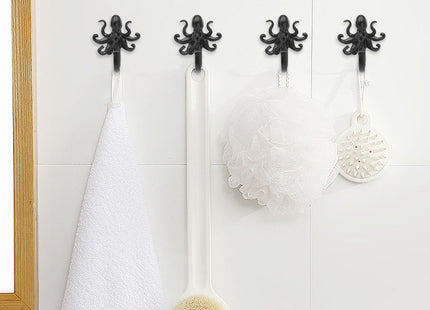 FANYUN 5 Pack Coat Hooks Wall Hooks, Octopus Decorative Wall Mounted Hooks Rustic Metal Hanger for Towel, Key Holder, Hanging Coats, Scarves, Bags, Purses, Backpacks Home Decor (Octopus)
