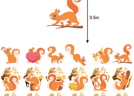 Woodland Animals Squirrel Party Supplies - Includes Squirrel Birthday Banner, Cake Topper, Cupcake Toppers & Balloons for Zoo Animals Themed Party