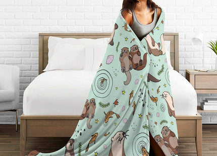 Carwayii Otter Blanket Sea Otter Gifts for Women Men Kids Plush Throws