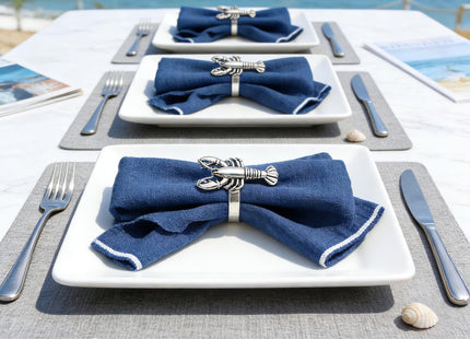 Davifina 6pcs Lobster Napkin Rings for Coastal Beach Party,Nautical Dinner