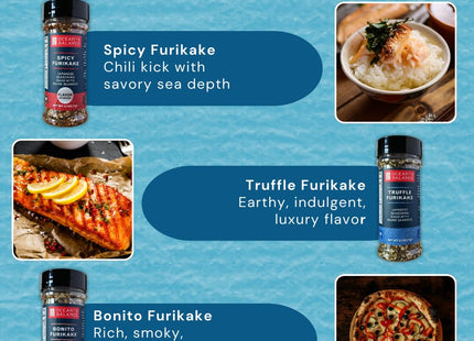 Ocean’s Balance Complete Seasoning Collection – Gourmet Seaweed Seasonings with Spicy, Truffle, Bonito, Four Flake Blend, Dulse Granules & Kelp Granules, Vegan Umami-Rich Low Sodium,