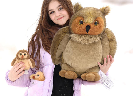 Tezituor Big Owl Stuffed Animal Family, 20" Stuffed Owl Plush with Babies
