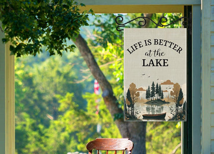 LAGZDFC Life Is Better at the Lake Garden Flag Gifts for Lake House Decor