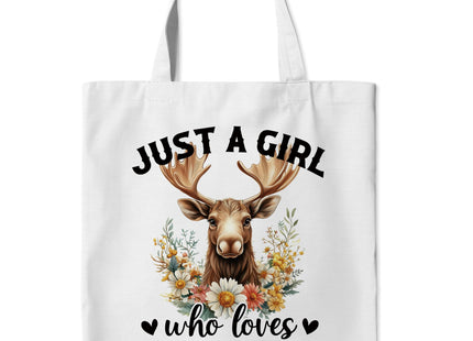 WAITPI Moose Canvas Tote Bag Gifts for Women Moose Lovers Owner, Cute Floral Who Loves Animal Tote Bags, Funny Christmas Aesthetic Reusable Tote Bag for Shopping Camping
