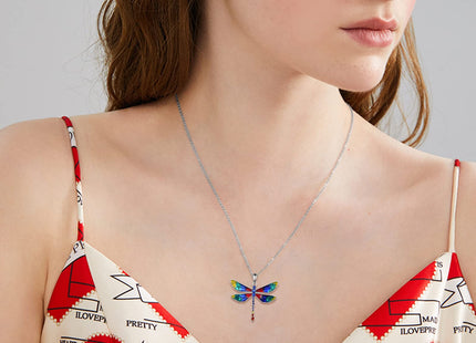 YAFEINI Dragonfly Pendant Necklace 925 Sterling Silver Dragonfly Jewelry Gifts for Women