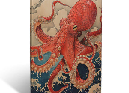 Octopus Canvas Wall Art Retro Ocean Waves Modern ArtWork 12'' x 16"