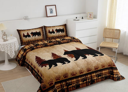Feelyou Kids Bear Comforter Set Rustic Cabin Country Bedding Set Full Size
