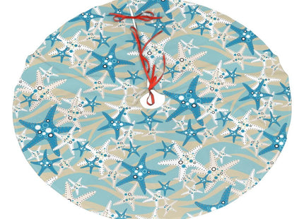 Christmas Tree Skirt,Beach Starfish Xmas Tree Skirt Rustic Farmhouse Tree Skirt for Christmas Decor Xmas Holiday Home Party Decorations30