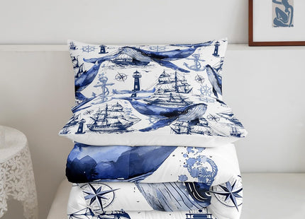 Feelyou Kids Whale Comforter Set Full Size Ocean Bedding Set Boys Girls