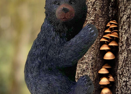 BestGiftEver Resin Black Bear Sculpture - Cub Tree-Mounted Ornament