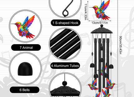 Hoemwarm Hummingbird Wind Chimes for Outside Hummingbird Gifts for Women