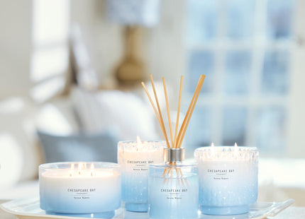 Chesapeake Bay, 14.5oz Serene Waters Scented Candle, Mood Evoking Fragrance, Sea Glass-Inspired Jar, Premium Soy Blend Wax with Essential Oils, Coastal Fragrance for Home Décor or Gifting