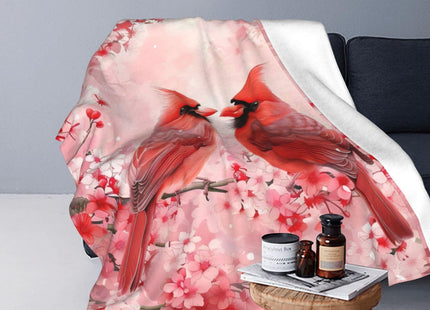 Red Cardinal Blanket Cute Cardinal Decor Throw Blanket Gifts for Girls Boys Cardinal Lover Couch Bedding Super Warm Soft Plush Lightweight Fleece Flannel Blanket for Kids Adults Men Women 60"X50"
