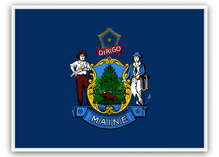 Maine Flag Wall Art - Canvas Decorative Print - State Home Decor and Gift