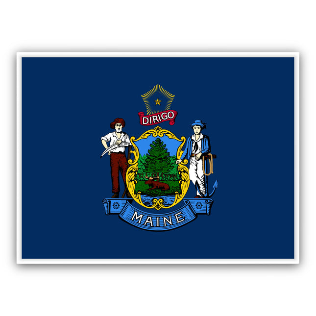 Maine Flag Wall Art - Canvas Decorative Print - State Home Decor and Gift