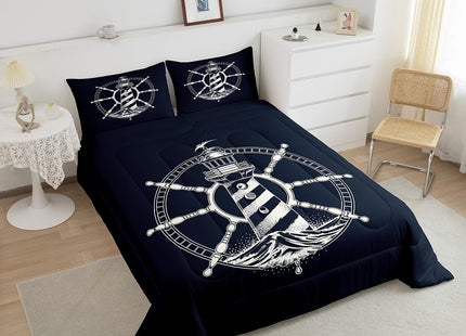 Feelyou Nautical Lighthouse Rudder Comforter Set Queen Size Kids Boys Girls