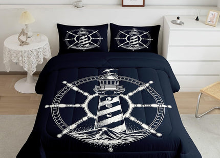 Feelyou Nautical Lighthouse Rudder Comforter Set Queen Size Kids Boys Girls