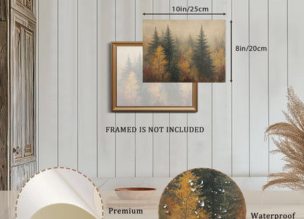 XOCUUI Autumn Forest Canvas Wall Art, Classical Retro Fall Forest Andscape Trees Canvas Prints Home Decor Office Farmhouse Bathroom, 8"X10" Unframed