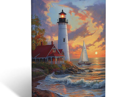 Lighthouse Canvas Wall Art Coastal Beach Modern ArtWork 12" x 16"