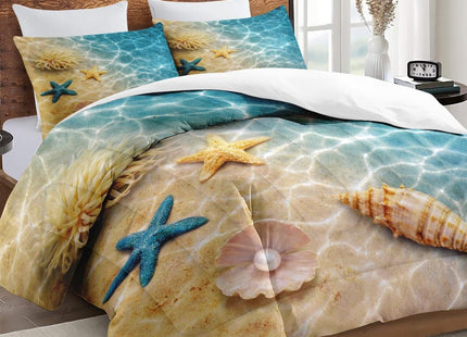 WeCozy Twin Comforter Set, 2 Pieces Beach Ocean Bedding, All Season