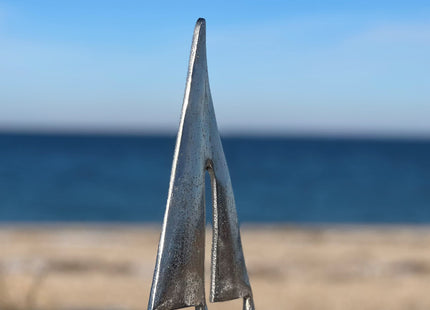 WHW Whole House Worlds Silver Sailboat Sculpture, 8.25 Inches Tall